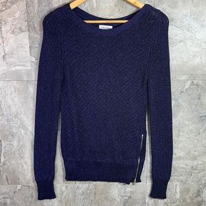 Calvin Klein Navy‎ blue sweater with zipper detail on the side Woman's Small